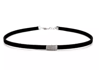 Black Velvet Choker Necklace With Zirconia • $89.99