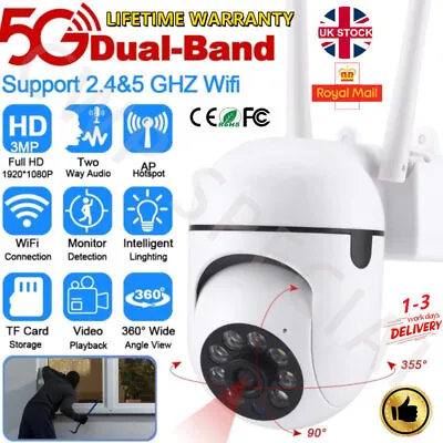 £14.99 • Buy 5G 1080P IP Camera Wireless WIFI Outdoor CCTV HD PTZ Smart Home Security IR Cam