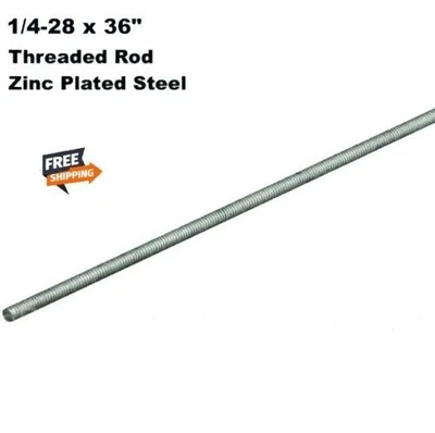$15.99 • Buy All Thread Rod 1/4-28  Fully Threaded Rod 36  Zinc Plated Steel 3 FT Long