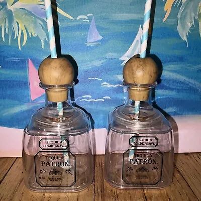 Patron Tequila. Acrylic Cocktail Bottle 11 Oz  Set Of 2 With Straws • $35