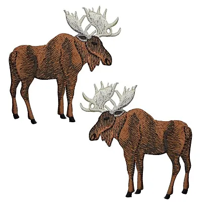 Moose Applique Patch - Animal Badge 3  (2-Pack Iron On) • $8