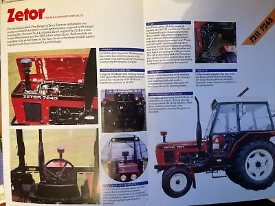 ZETOR 7211/7245 -Tractor Brochure & Specifications-4 Pages • £8.99