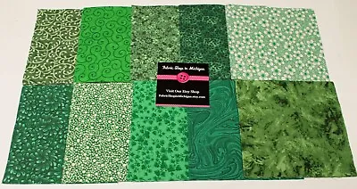 Charm Pack Green Prints 5 X5  Squares  MDG 48 Pieces Per Pack • $7.79