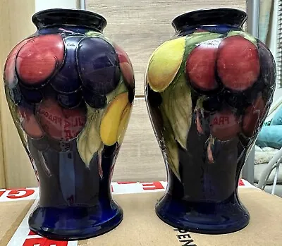 A Pair Of 7 Inch Moorcroft Wisteria Vases - 1920's Very Good Condition • £495