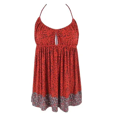 Moda International Halter Top Womens S Red Polyester Built-In Bra (No Padding) • $11.99