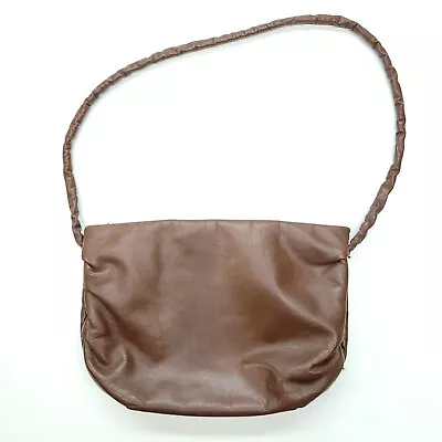 Vintage Morris Moskowitz Brown Leather Shoulder Bag 70's-80's • $26