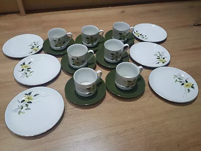 Vintage Myott 321 Green And White 6 X Tea Plates 7 X Cups 7 X Saucers • £7.99