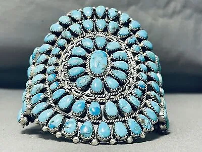 Betsy Nez Vintage Navajo Turquoise Sterling Silver Bracelet • $1935.99