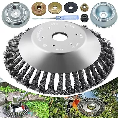 6 Inch Steel Wire Rotary Brush Cutter Trimmer Head Weed Blade Cutter+Adapter Kit • $11.49