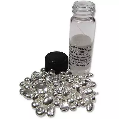 One Dollar In Silver Shot Nuggets .7734 Oz .999 Fine Silver Collectible In Vial • $28.99