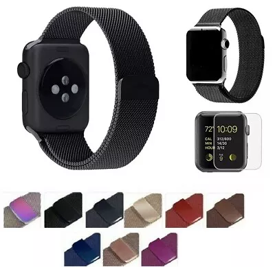$13.49 • Buy Milanese Metal Strap Band + Protector For Apple Watch 7 6 5 4 3 2 40 44 38 45 41