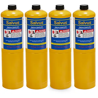 4 X Salvus Map HTi Mapp Gas Bottle For Blowtorch Plumbers Soldering • £35.99