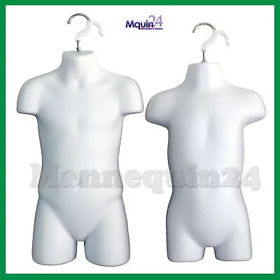 Child & Toddler Torso Dress Form Mannequin Set WHITE With 2 Hangers • $36.85