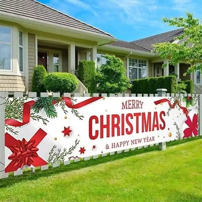 180cm×40cm Merry Christmas Banner Sign Santa Xmas Outdoor Indoor Home Decoration • $4.99