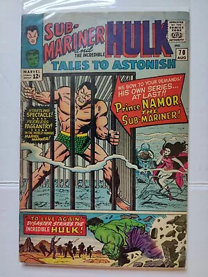 $10.50 • Buy Tales To Astonish #70 Silver Age Hulk 1st Solo Sub-mariner Key Fine Beauty 