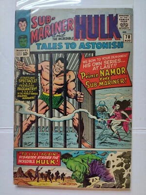 $10.50 • Buy Tales To Astonish #70 Silver Age Hulk 1st Solo Sub-mariner Key Fine Beauty 