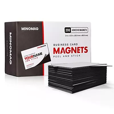 Business Card Magnets (Box Of 200) | Peel And Stick Self Adhesive Magnetic Ba... • $44.69