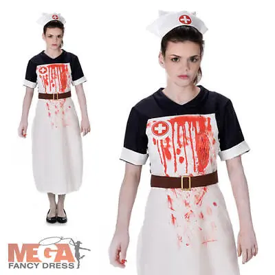 Zombie Nurse Ladies Fancy Dress Halloween Undead Gory Womens Adults Costume New • £9.99