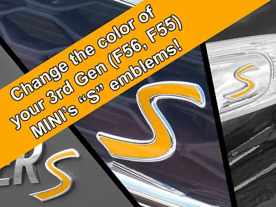 Scuttle & Rear Emblem S Decals For 2014-2021 Only MINI Cooper F54 F55 F56 F57 • $10.99