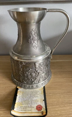 £7 • Buy ZINN BECKER ENGRAVED PEWTER  JUG Never Used
