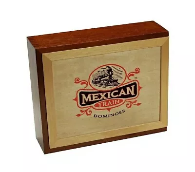 Front Porch Classics Mexican Train Dominoes In Collectible Wood Box - Game Night • $34.95