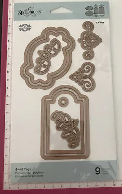 $25 • Buy Spellbinders Dies ~ Swirl Tags ~ S4-926 ~ 9pc ~ Sizzix Cuttlebug Compatible