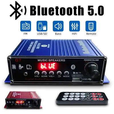 400W 2 Channel Bluetooth Mini HIFI Power Amplifier Audio Stereo Amp Home Car FM • £18.99
