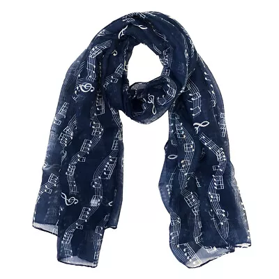 Wrapables Lightweight Musical Notes Long Scarf Blue • $12.99