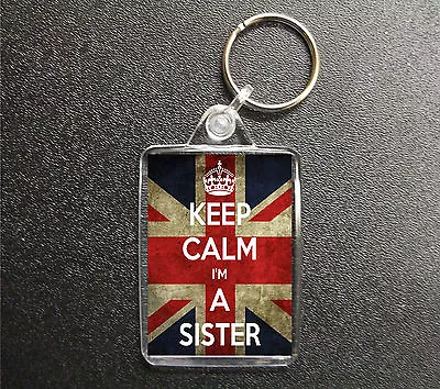 £3 • Buy Keep Calm I'm A Sister Keyring Union Jack Bag Tag Fob Nurse Gift