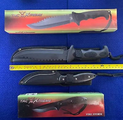 Two NOS Knives: Tac-Xtreme TX-019B & TX-029B W/ Sheath Lanyards & Factory Boxes • $15.99