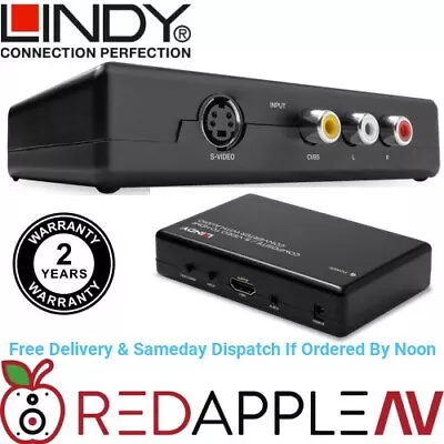 Lindy Composite / S-Video To HDMI Converter With Audio FREE UK Delivery • £69.99