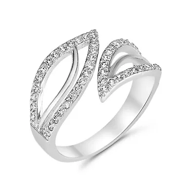 Ring Adjustable Swarovski® Crystal Silver Women's Ladies Engagement Jewellery UK • £6.95