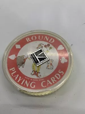 Vintage Round  Playing Cards With Case Made In Hong Kong • $6