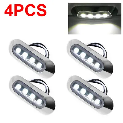 4x Marine Boat LED Deck Courtesy Lights Stern Transom Light White Waterproof • $11.99