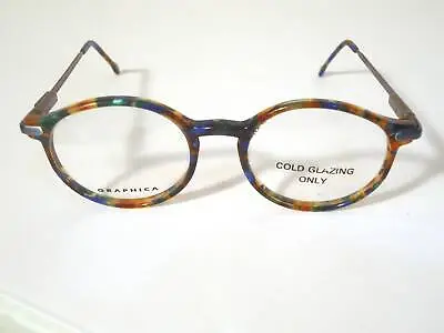 Vintage Colorful Graphica Eyeglass Frames KL22 Equinox Blue Marble 135 Lot 846 • $14.99