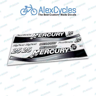 Mercury 25 HP Silver Bigfoot FourStroke Laminated Outboard Motor Decals Stickers • $19.70