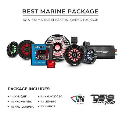 DS18 Marine Package 1x Subwoofer 2x Speaker Tower 2x Marine Speaker & Amplifier • $1508.71