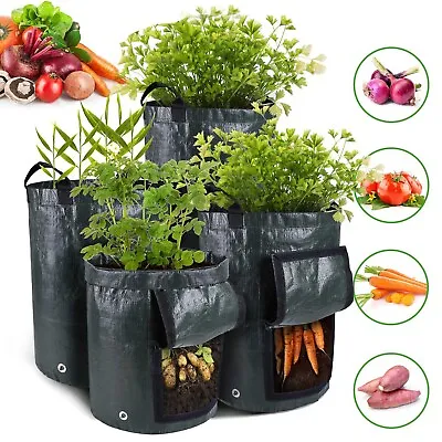 Plant Grow Bags Potato Fruit Vegetable Garden Planter Growing Bag 3-10 Gallon UK • £4.59