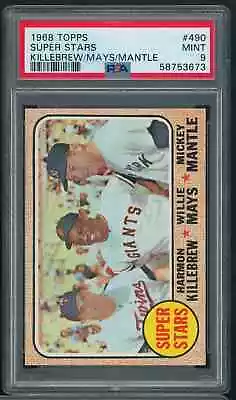 1968 Topps Willie Mays Mickey Mantle Harmon Killebrew #490 PSA 9 MINT HOF B2 • $1950