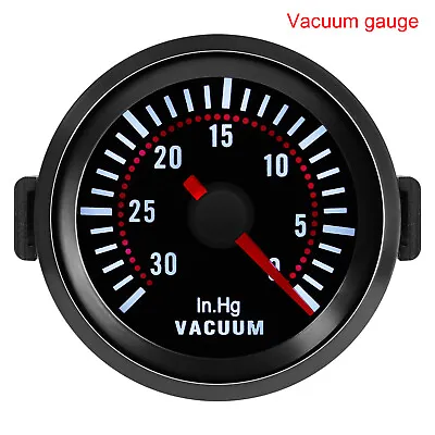 52mm Universal Car Vacuum Gauge -30~0 In.Hg Meter Auto White LED Pointer Gauge • $16.28