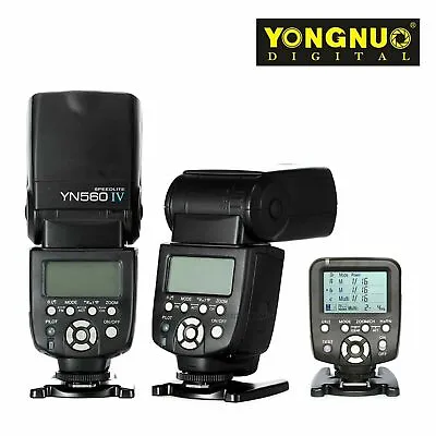 Yongnuo YN560TXII LCD Wireless Flash Controller+2pcs YN560 IV Flash For Canon • $419.09