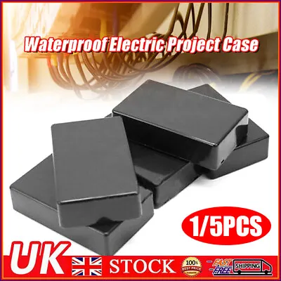 1/5x ABS Plastic Electronics Project Box Electronic Project Enclosure Case Black • £4.99