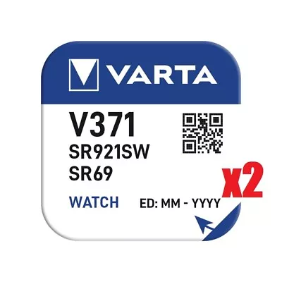 2 Pack | Varta 371 Watch Batteries Silver Oxide Replacements SR921SW Coin Cell • £2.78