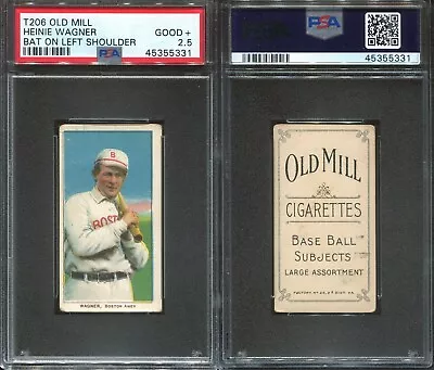 1909-11 T206 Heinie Wagner Bat Left Boston Red Sox PSA 2.5 ***Tough Old Mill*** • $199.99