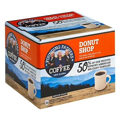Founding Fathers Donut Shop Coffee 16 36 Or 80 Keurig K Cups Pick Any Size  • $32.88