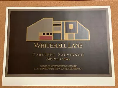 Vintage Whitehall Winery 1986 Art Series Cabernet Sauvignon Poster Napa Valley • $50