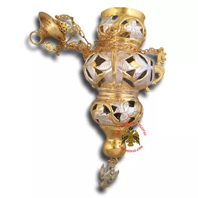 Orthodox Vigil Lamp Kerkiraikon Style Eagle Gold Plated Silver Plated Ewiglicht • $276.71