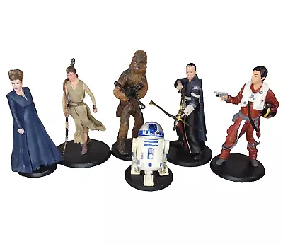 Star Wars Figure Lot Of 6 PVC Figures Cake Topper Style Figurines R2D2 Chewbacca • $10.95