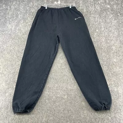 $17.46 • Buy VINTAGE Champion Pants Mens Extra Large Black Sweat Jogger Reverse Weave 90s
