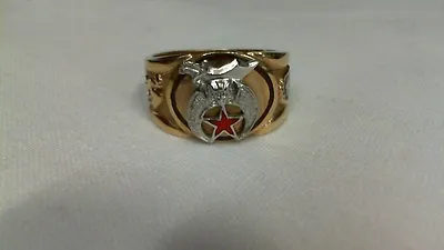 10KT Gold Masonic Mystic Shrine Ring Size 10.5 • $724.95